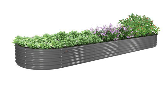 12Ft X3Ft X1.5Ft Galvanized Raised Garden Beds, Gray