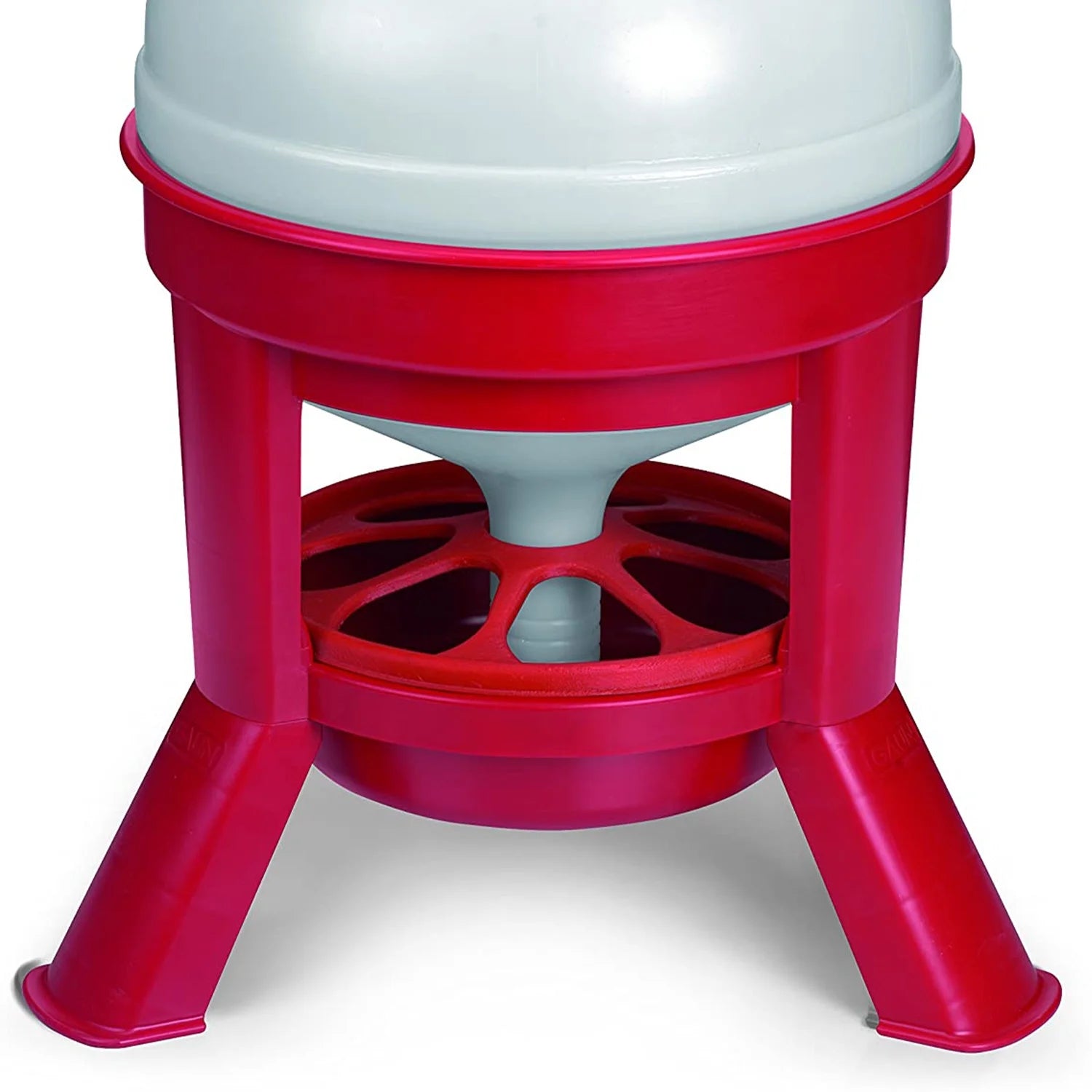 35 Pound Plastic Poultry Chicken Dome Feeder with Lid, Red