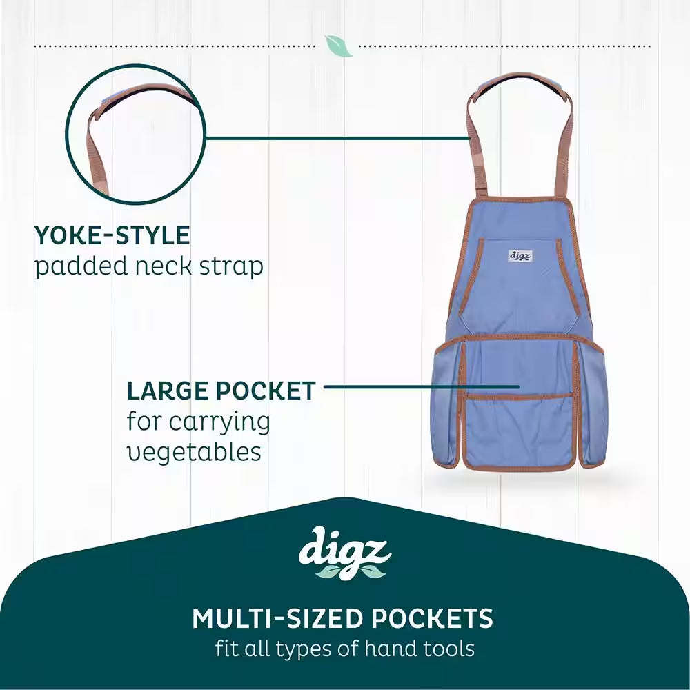 Women'S 1-Size Country Blue Canvas Gardening Bib Apron