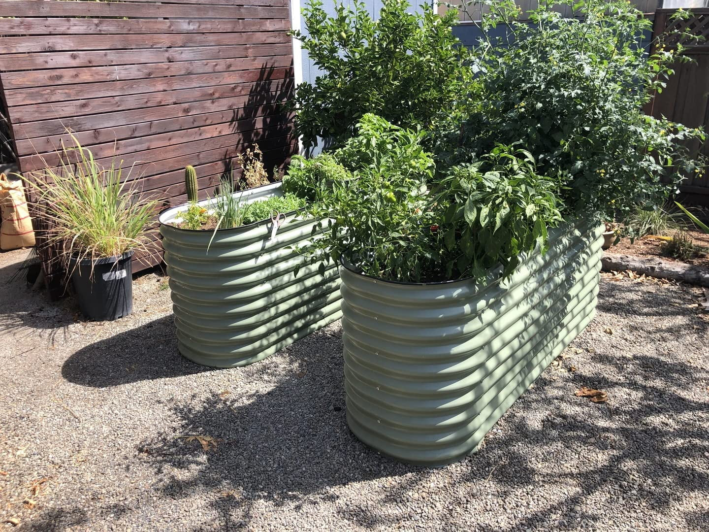 Raised Gardening Bed Kits 32" Extra Tall 6 in 1 3.5Ftx5Ft Modular Metal Planter Olive Green