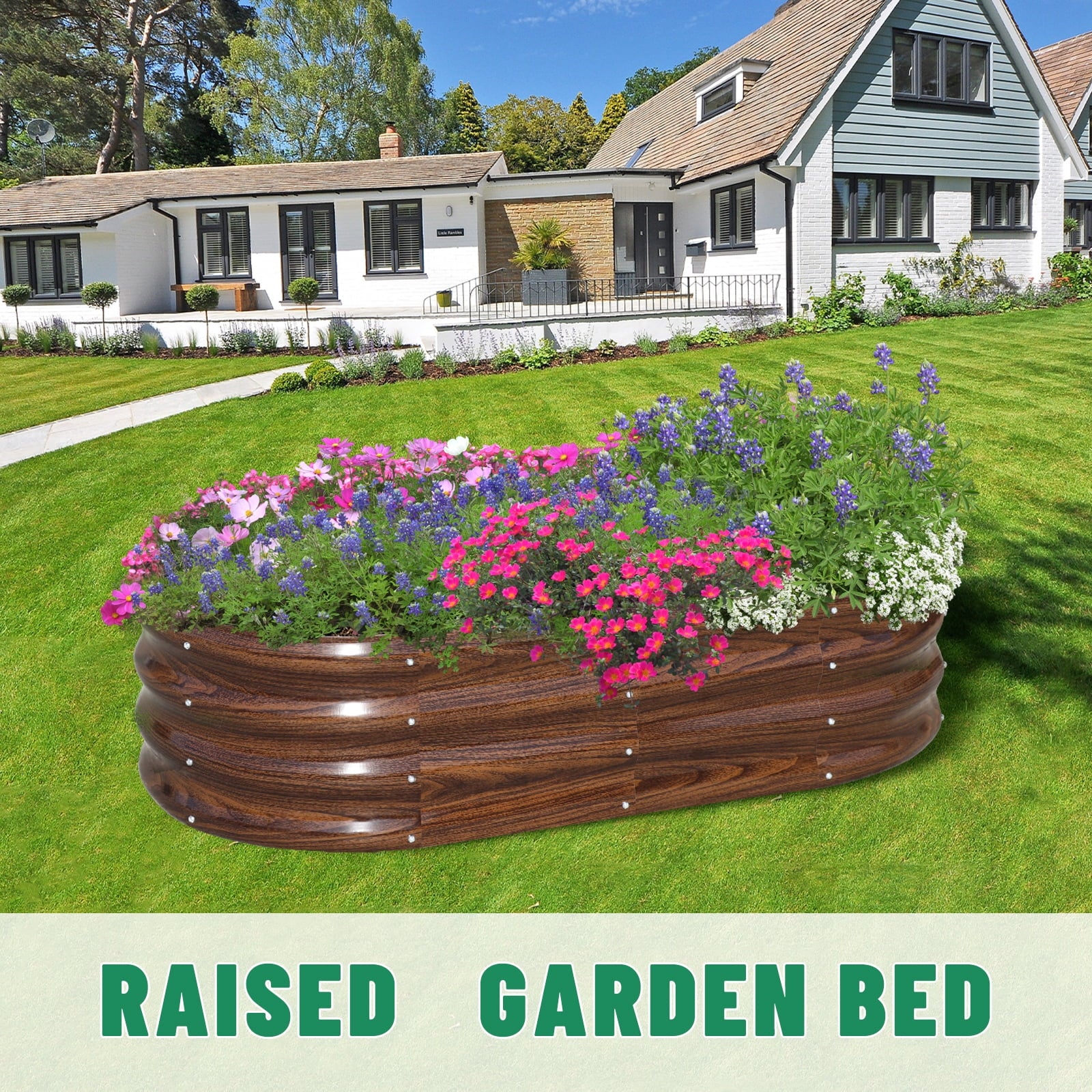 Raised Garden Bed, 4Ft(L)X2Ft(W)X1Ft(H) Outdoor Raised Beds Kit for Planting Plants,Brown