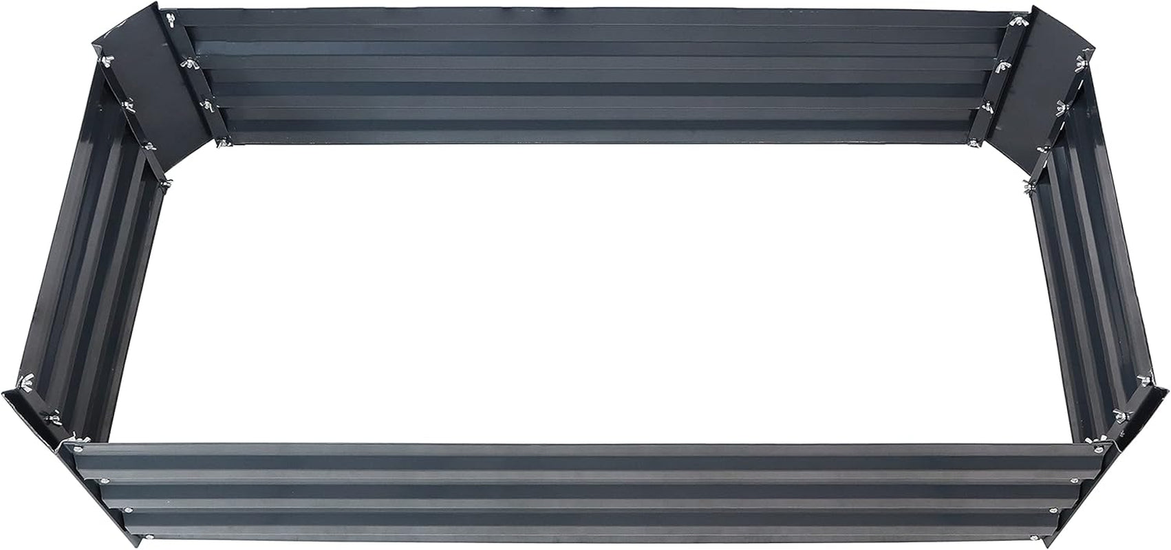11.75" H Raised Metal Garden Bed - Galvanized Raised Garden Bed Outdoor for Vegetables and Flowers - Dark Gray - 4' X 2' Rectangle