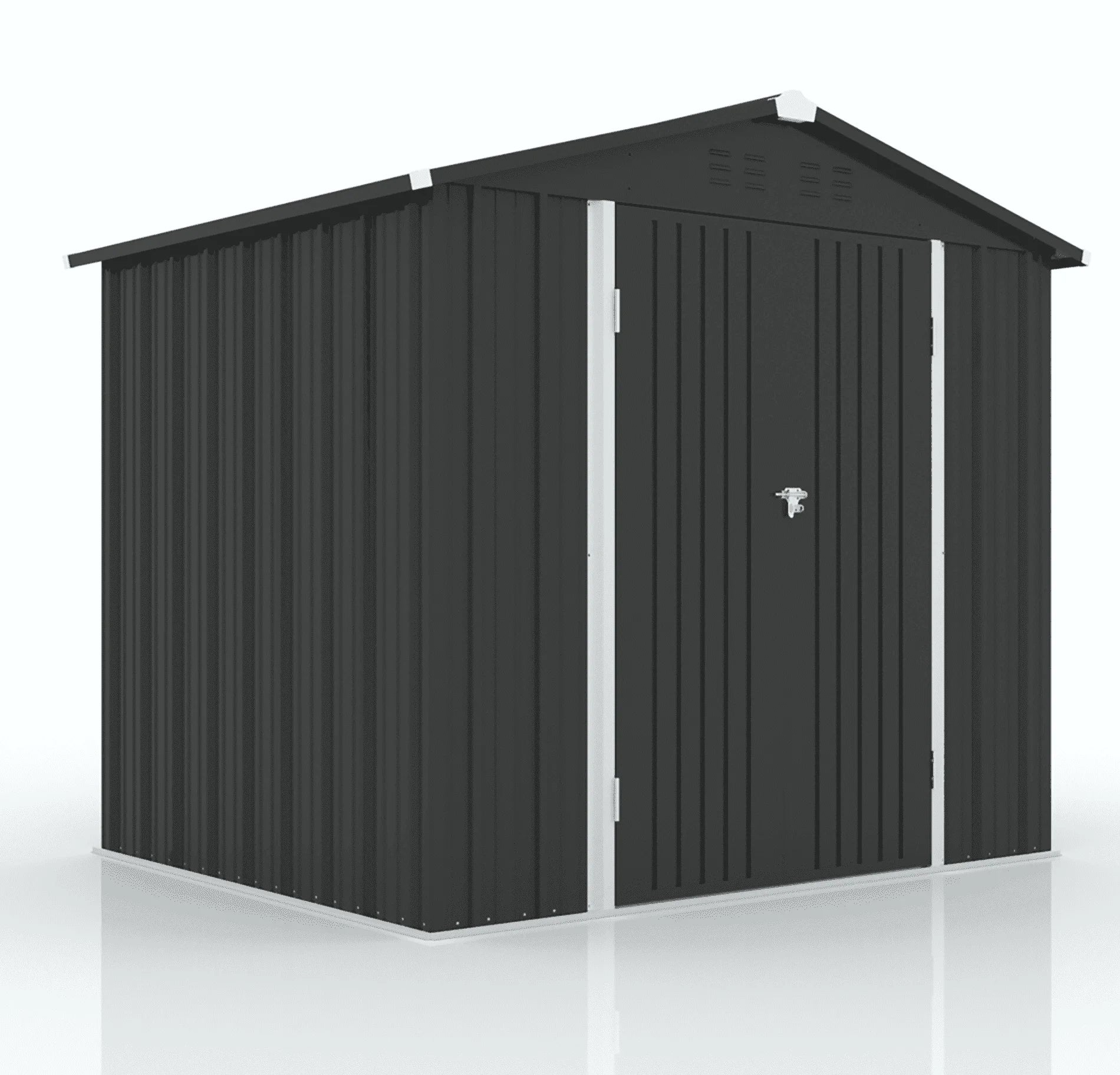 8' X 6' Outdoor Metal Storage Shed, Tools Storage Shed, Galvanized Steel Garden Shed with Lockable Doors, Outdoor Storage Shed for Backyard, Patio, Lawn, Dark Gray
