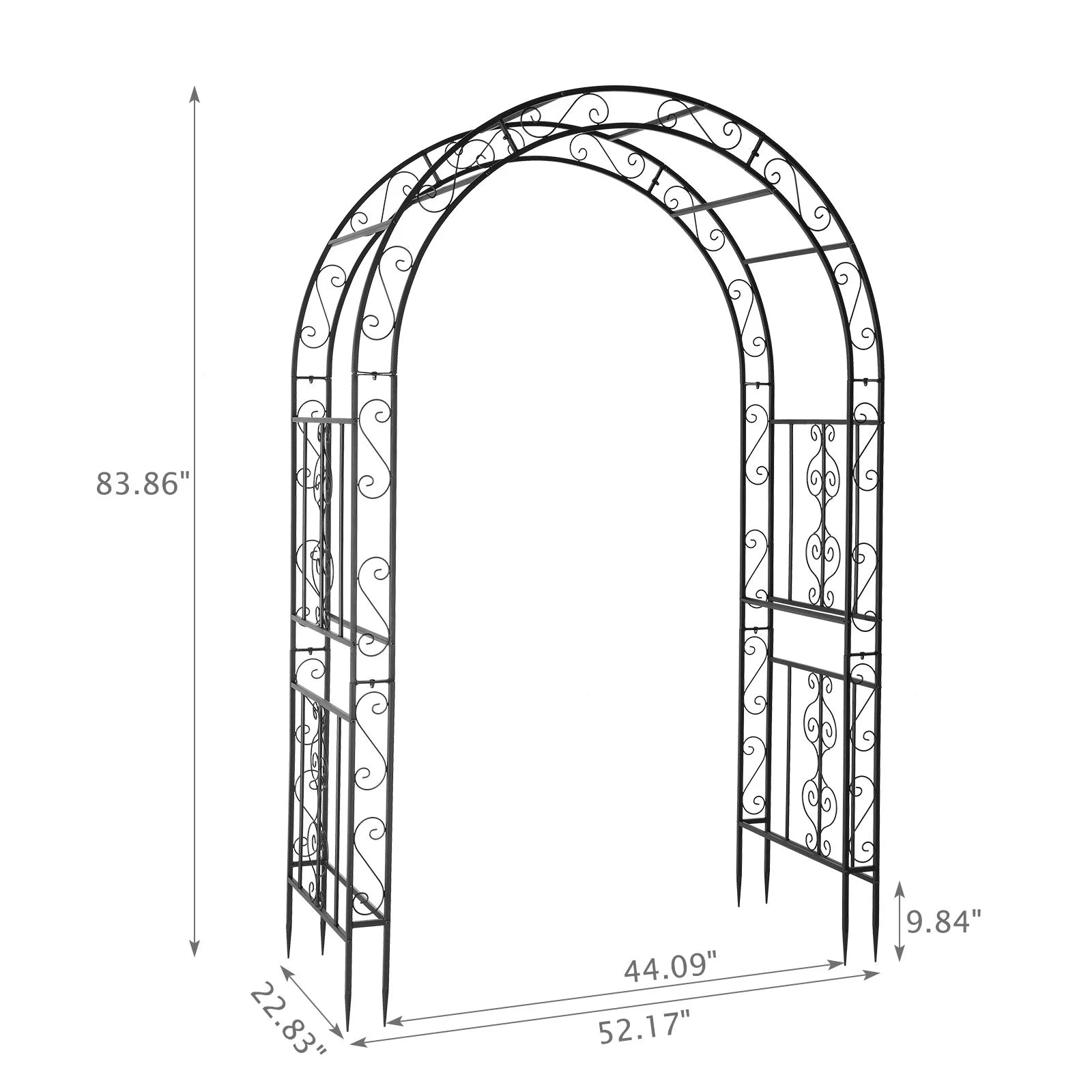 Metal Garden Arch 7Ft Garden Trellis Arch Arbor for Climbing Plant Outdoor Wedding