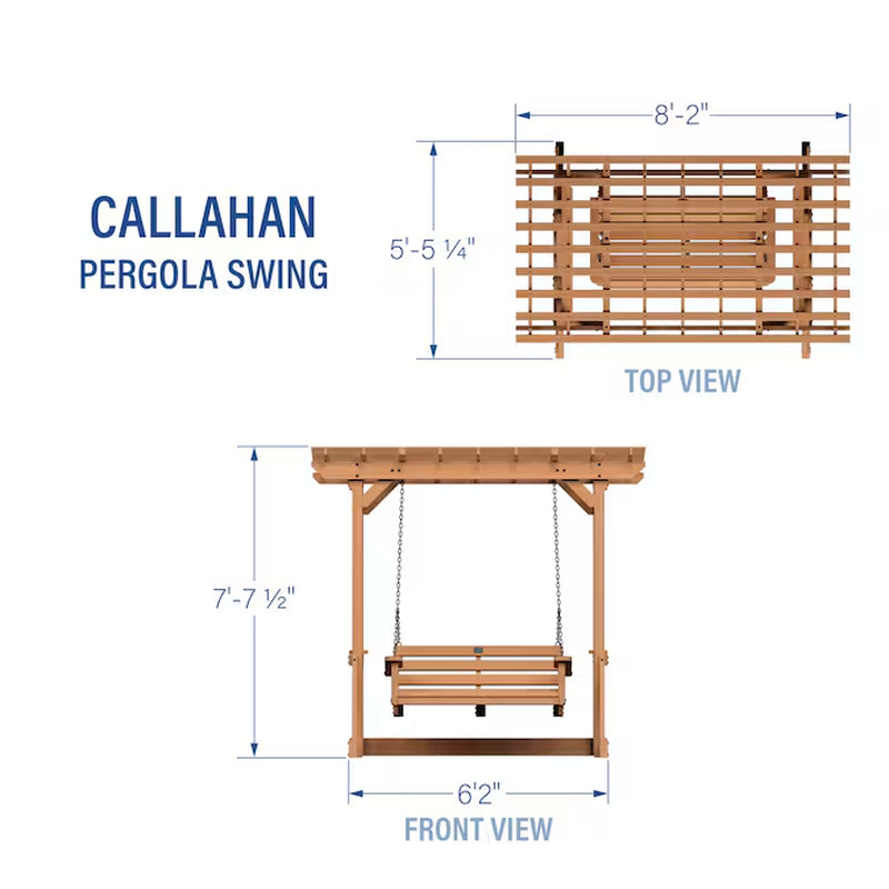 Callahan 2 -Person Brown Cedar Outdoor Swing