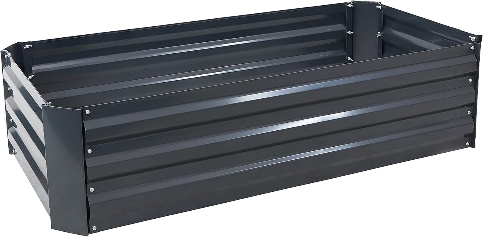 11.75" H Raised Metal Garden Bed - Galvanized Raised Garden Bed Outdoor for Vegetables and Flowers - Dark Gray - 4' X 2' Rectangle