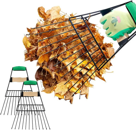 Leaf Scoops Steel, Leaf Claws Hand Rakes for Picking up Leaves, Garden Large Leaf Grabber