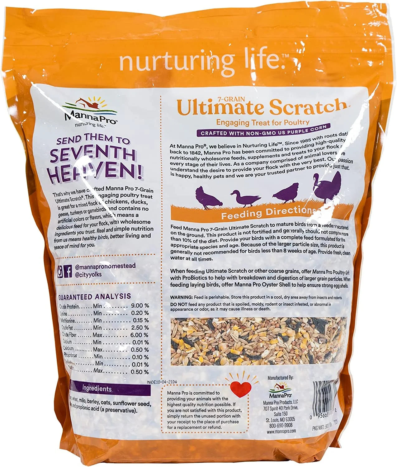 7-Grain Ultimate Scratch, Purple Corn Chicken Feed, 10 Lbs
