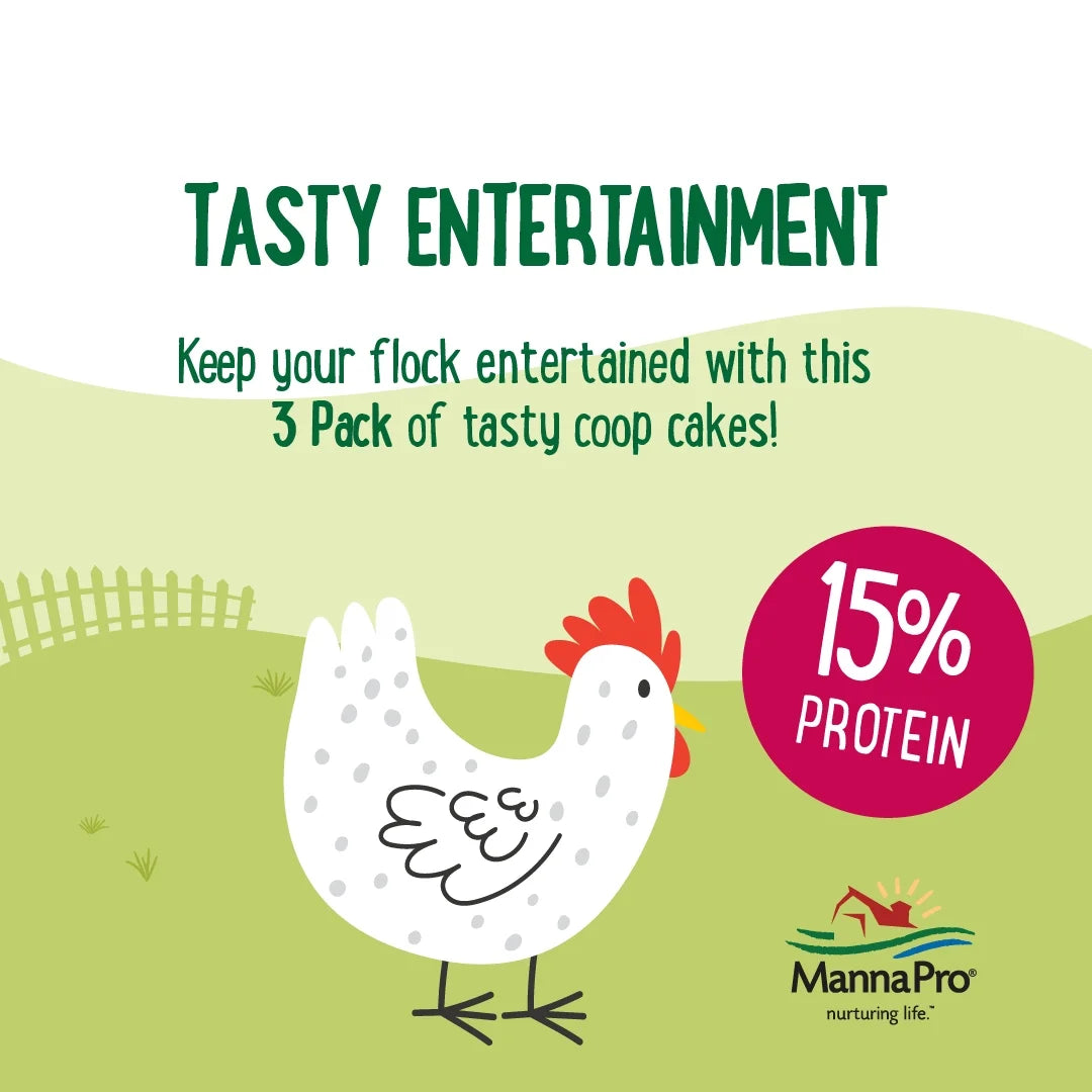 (2 Pack)  Farmhouse Favorites Mealworm Coop Cakes for Chickens, Ducks and Geese - 3Pk