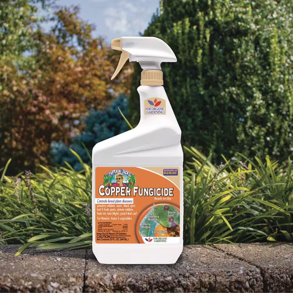 Captain Jack'S Copper Fungicide, 32 Oz. Ready-To-Use Spray for Organic Gardening, Controls Common Diseases