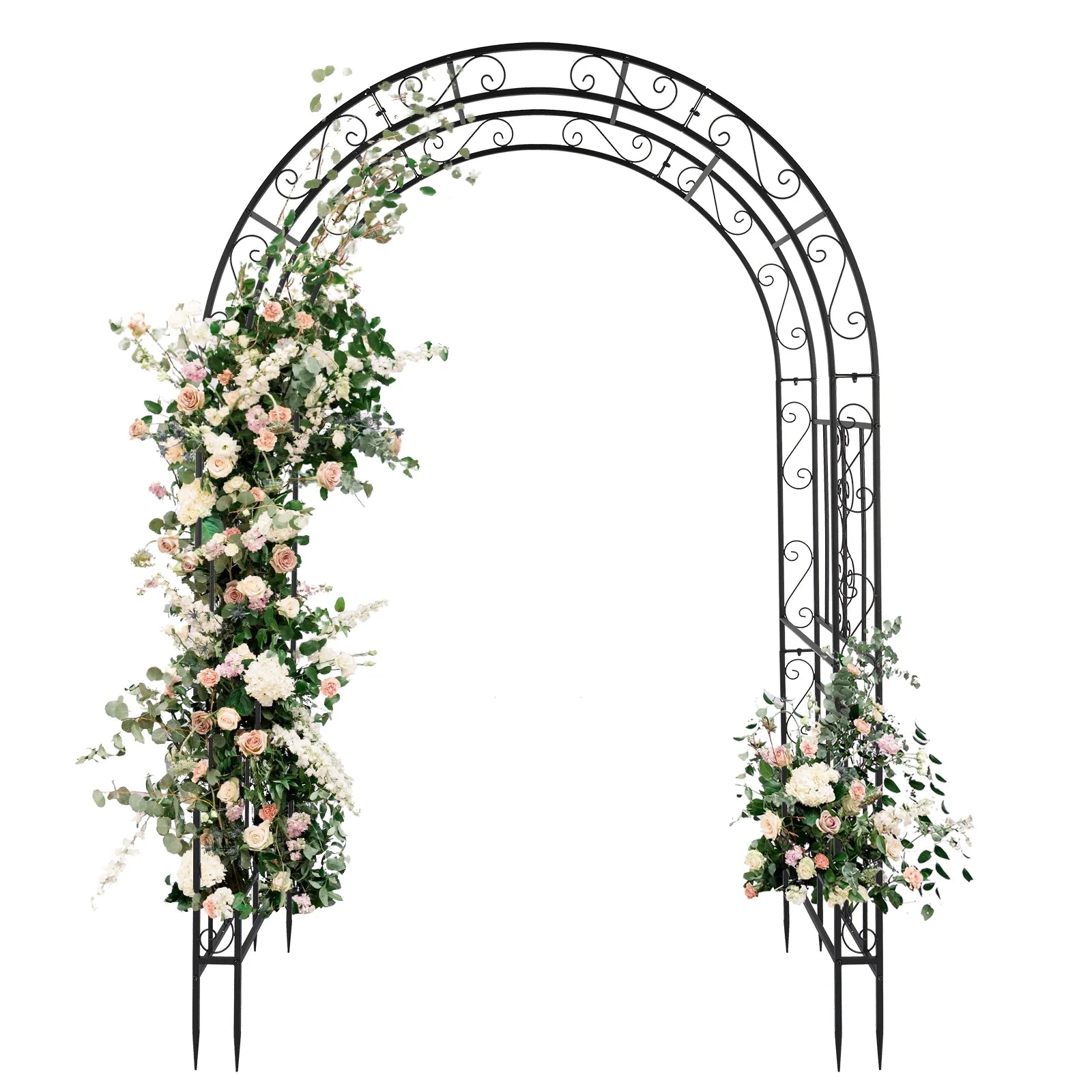Metal Garden Arch 7Ft Garden Trellis Arch Arbor for Climbing Plant Outdoor Wedding