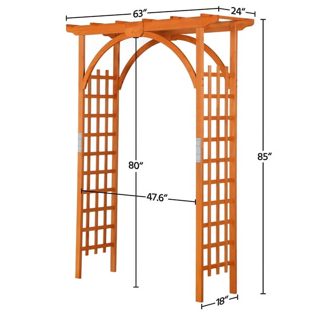 7 Foot Wood Arbor Arch Trellis for Garden, Natural Wood Color