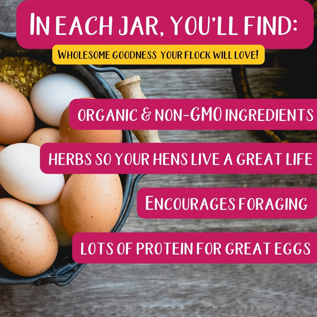 Egg-Cellent Yolks: Organic Chicken Feed Supplement & Duck Food for Golden Yolks (2.5 Pounds)