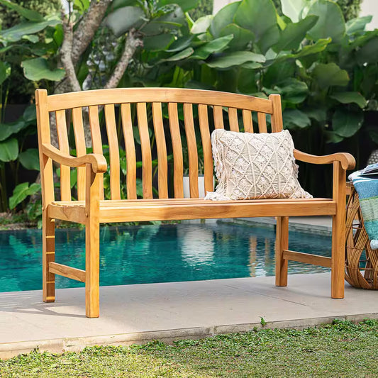 Colton Teak Wood Outdoor Bench