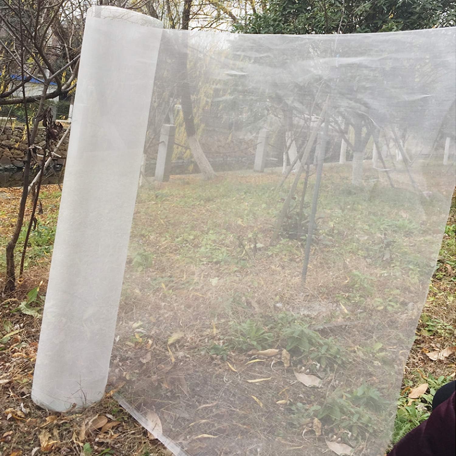 Insect Netting for Trees Cicadas, 3X16 Ft Mosquito Bug Insect Bird Net Barrier Screen, Garden White Mesh Netting for Protect Plant Fruits Flower Vegetable Raised Garden Beds