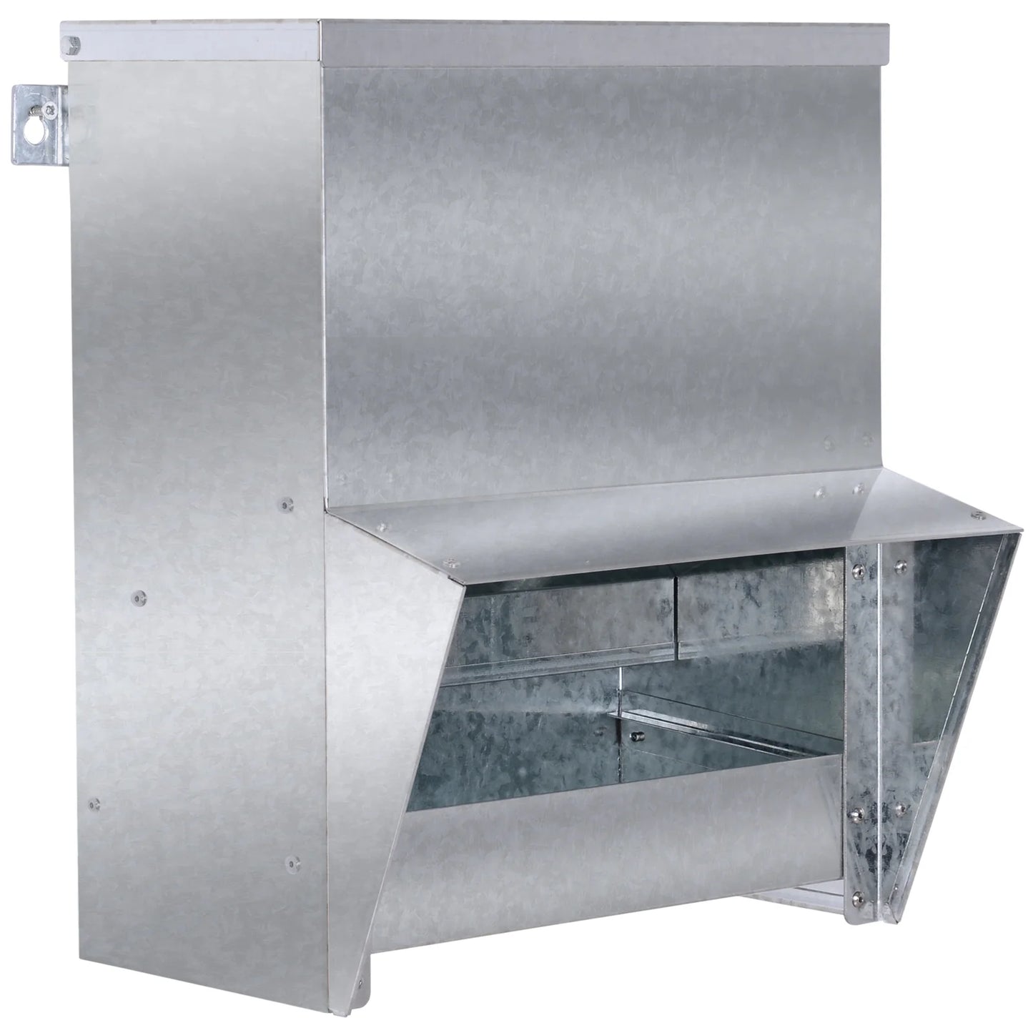 Automatic Chicken Feeder, No-Waste Poultry Feeder with Protective Lid for up to 4 Chickens, Holds 13 L of Feed