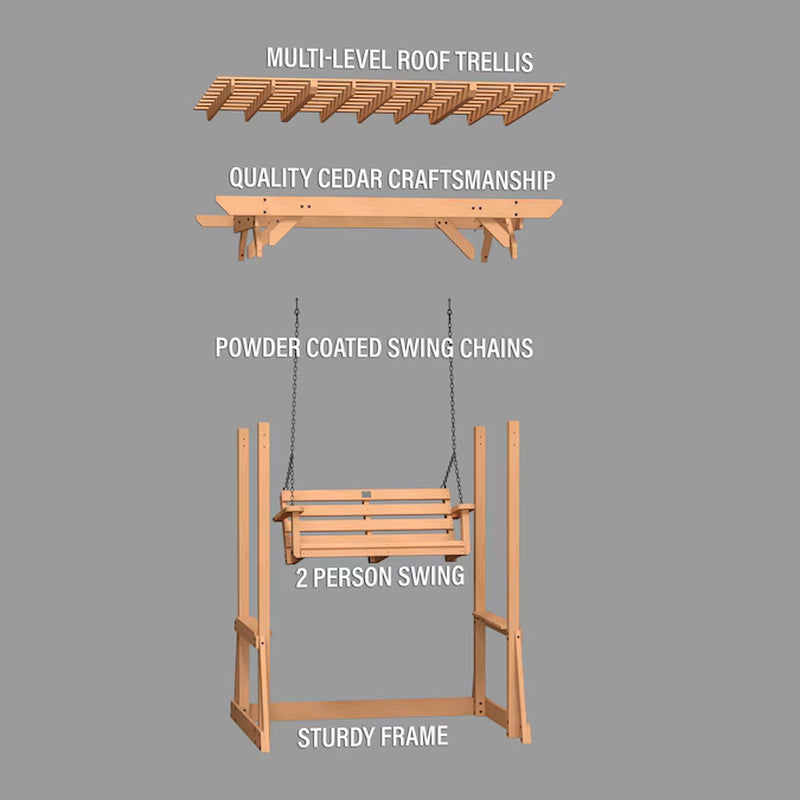 Callahan 2 -Person Brown Cedar Outdoor Swing