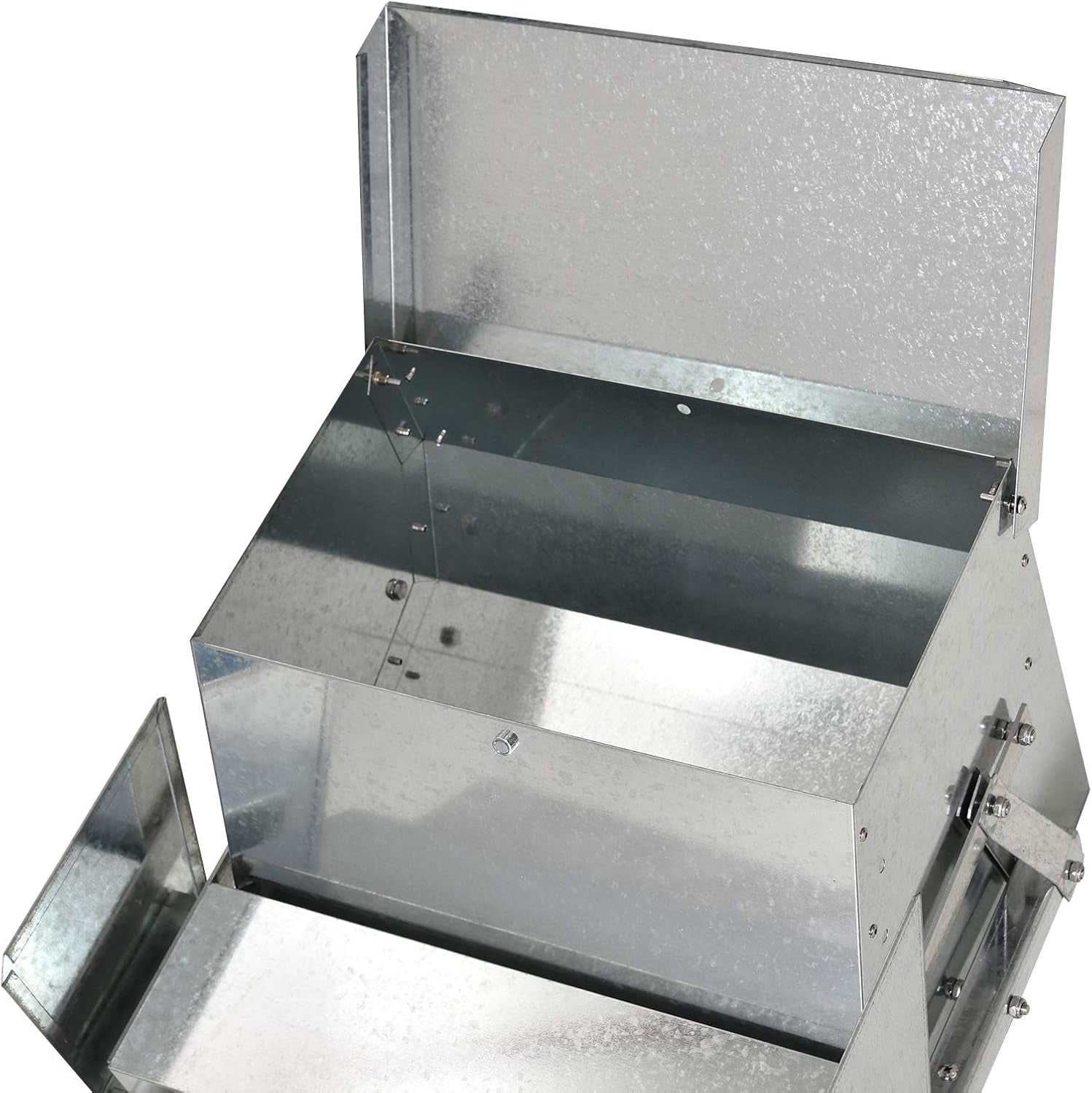 30 Lbs Capacity Automatic Chicken Poultry Feeder with a Galvanized Steel and Aluminium Build, Weatherproof Design