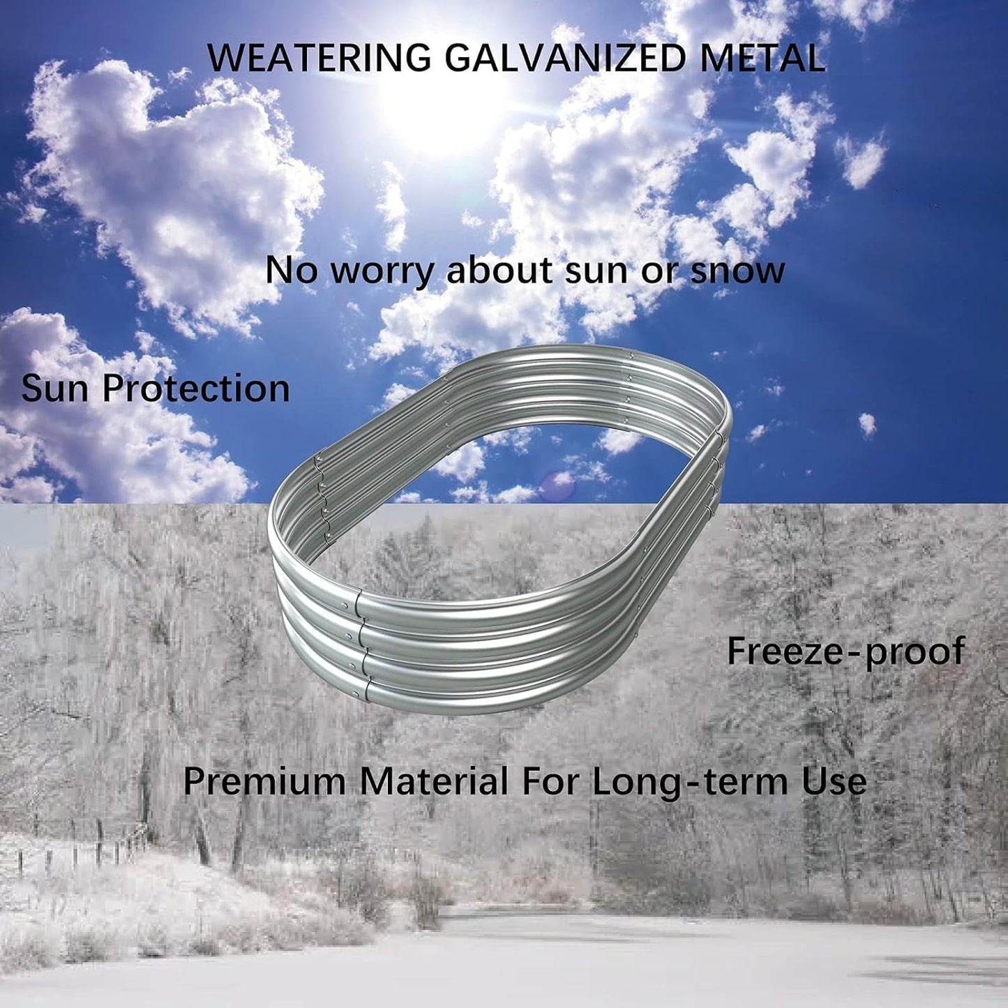 YIROCK UUKING Galvanized Raised Garden Boxes for Vegetables, Planter Raised Beds for Growing Fresh Veggies, Flowers, Herbs, and Succulents, 5X3X1Ft