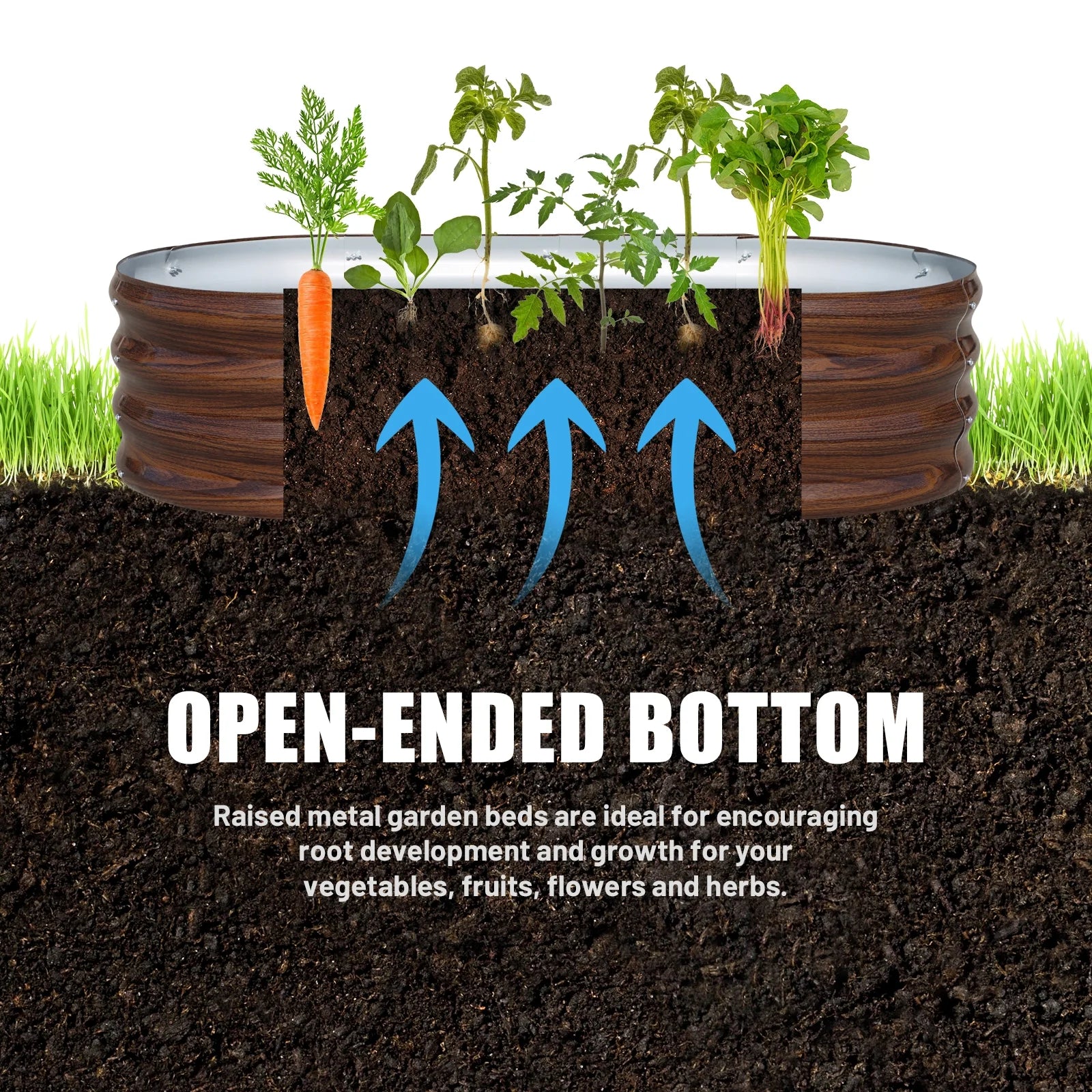 Raised Garden Bed, 4Ft(L)X2Ft(W)X1Ft(H) Outdoor Raised Beds Kit for Planting Plants,Brown