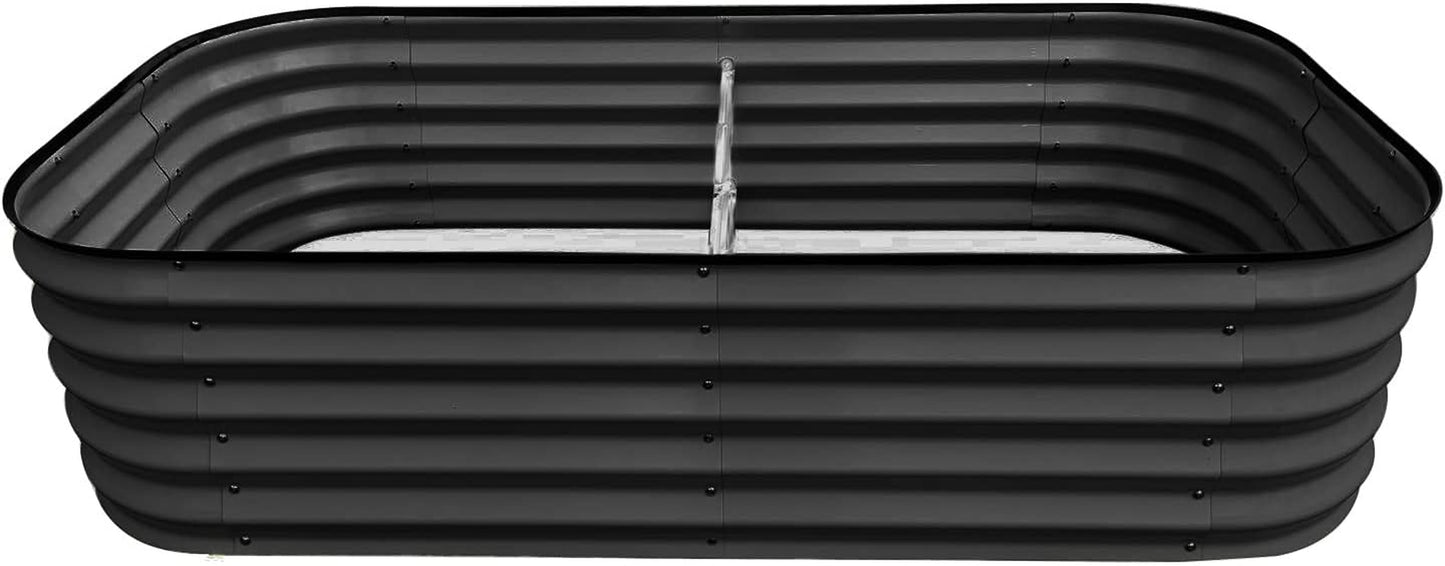Steel Raised Garden Beds for Vegetables Flowers, Large Outdoor Planter Herbs Garden Bed Galvanised Steel (6X3X1.45 FT, Charcoal Grey)