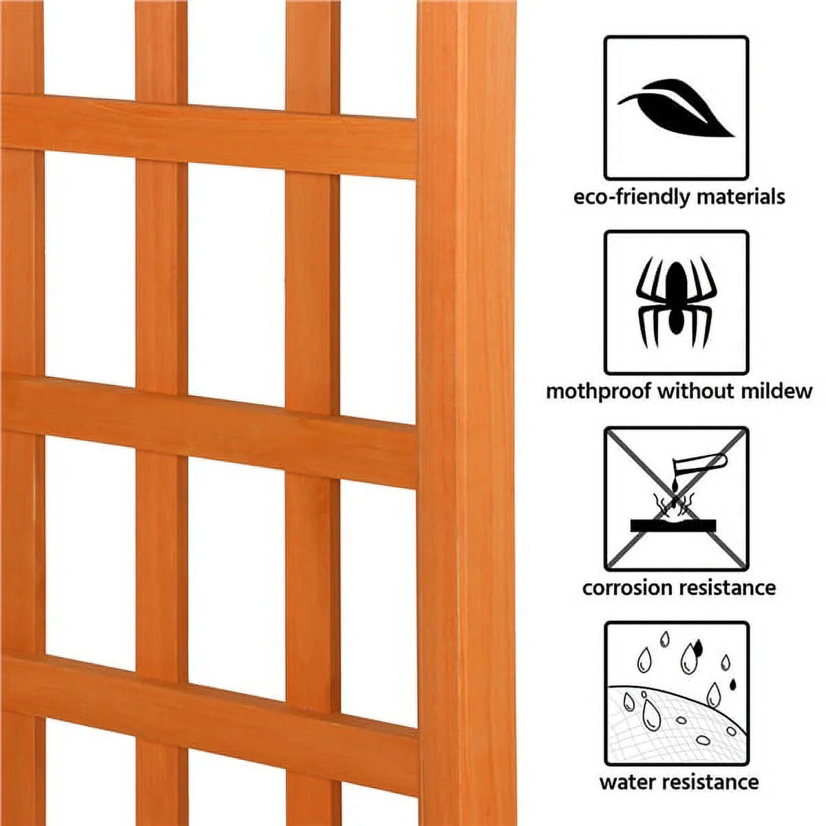 7 Foot Wood Arbor Arch Trellis for Garden, Natural Wood Color
