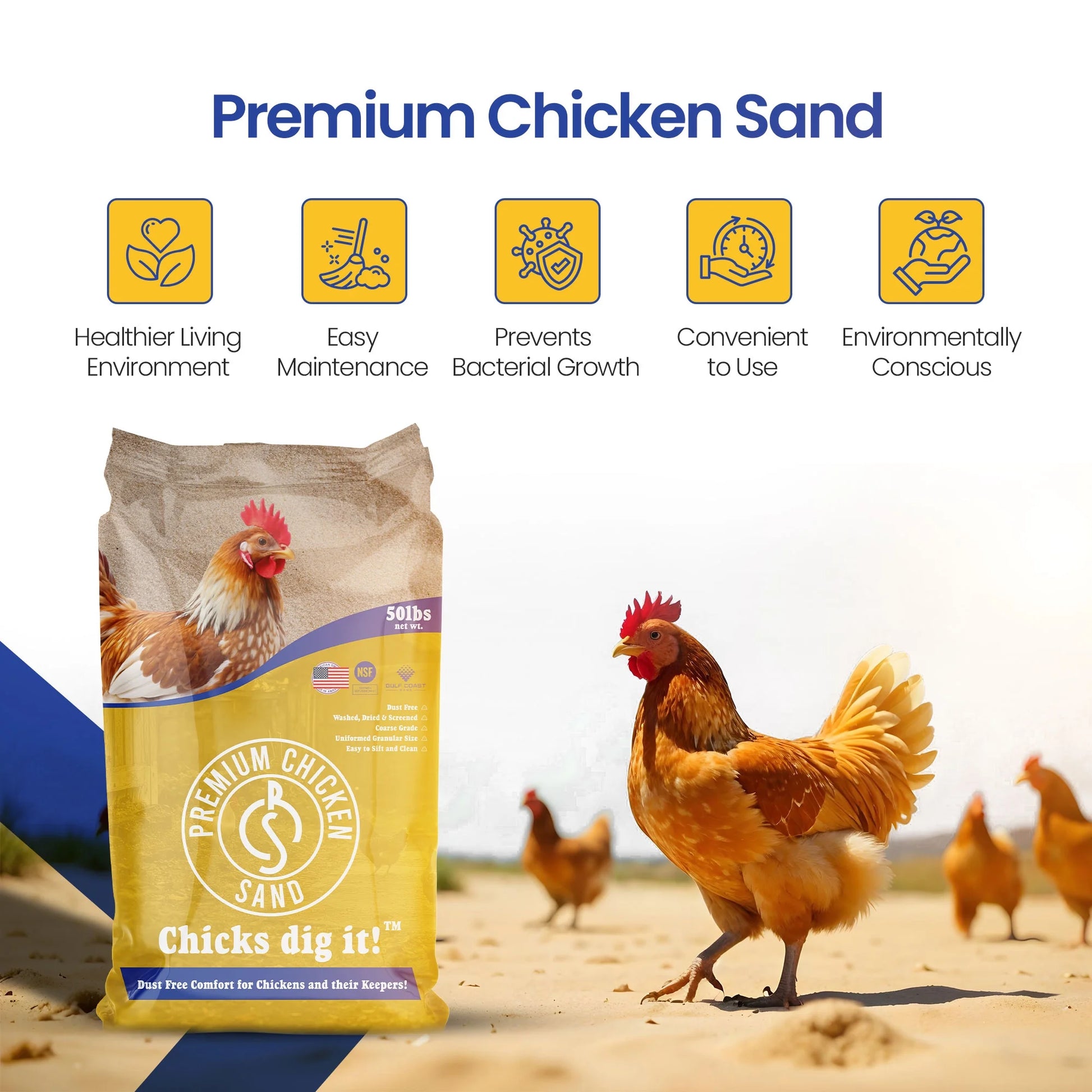 , Odor Eliminating Bedding for Chicken Coops, 50 Lb Bag