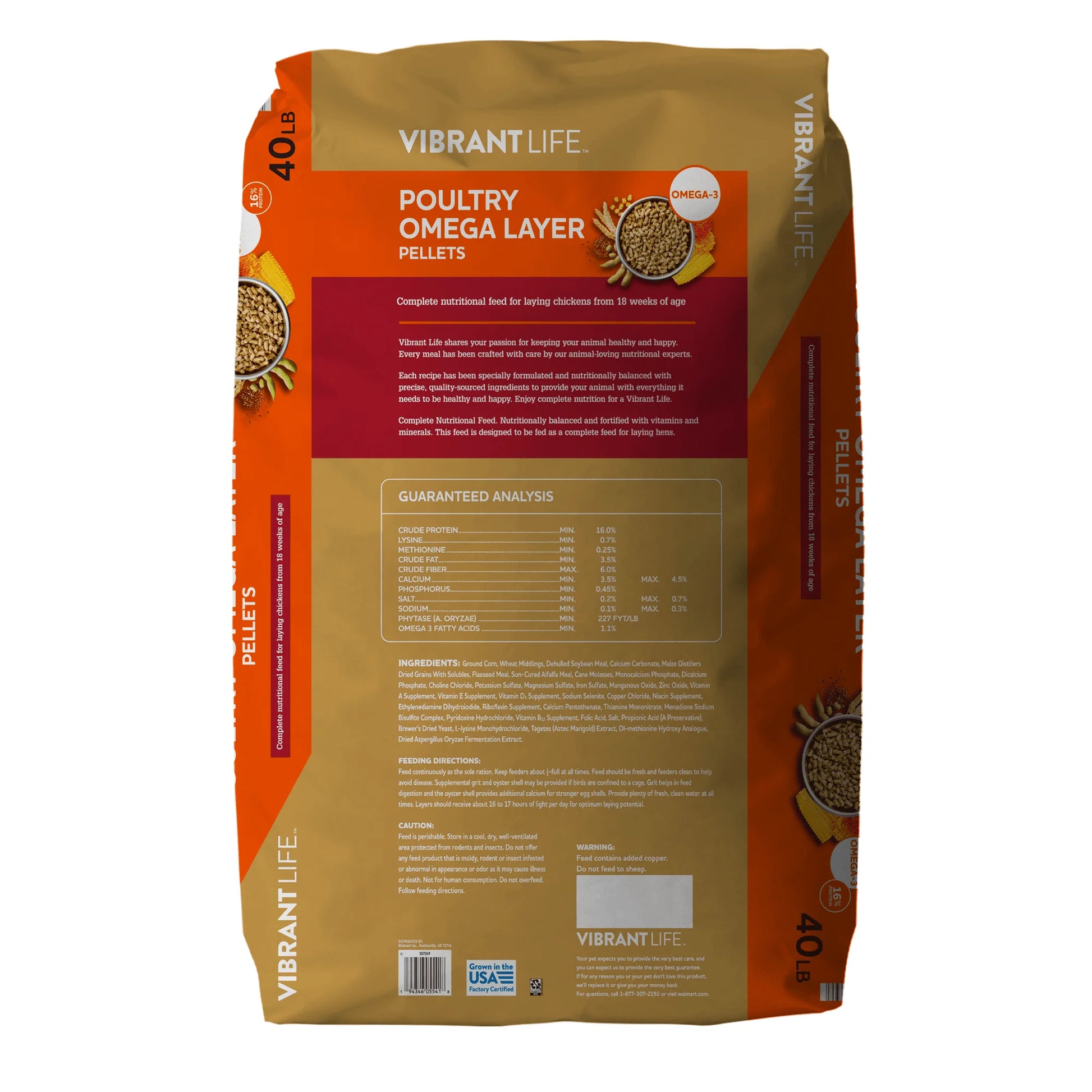 Poultry Omega Layer Pellets 40 Lb Bag (4 Bag)