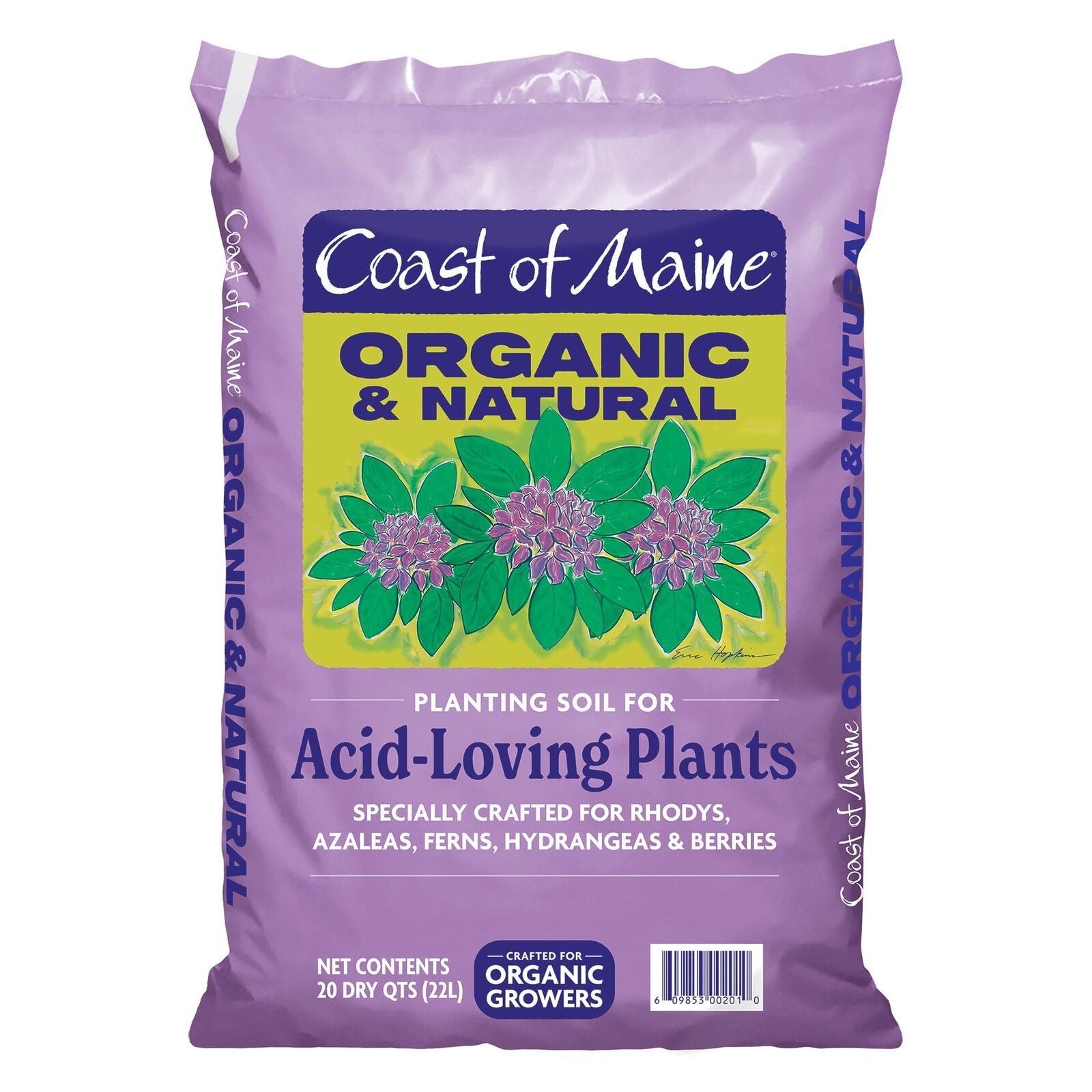 Coast of Maine Organic Potting Soil for Acid Loving Plants, 20 Qt Bag (2 Pack)