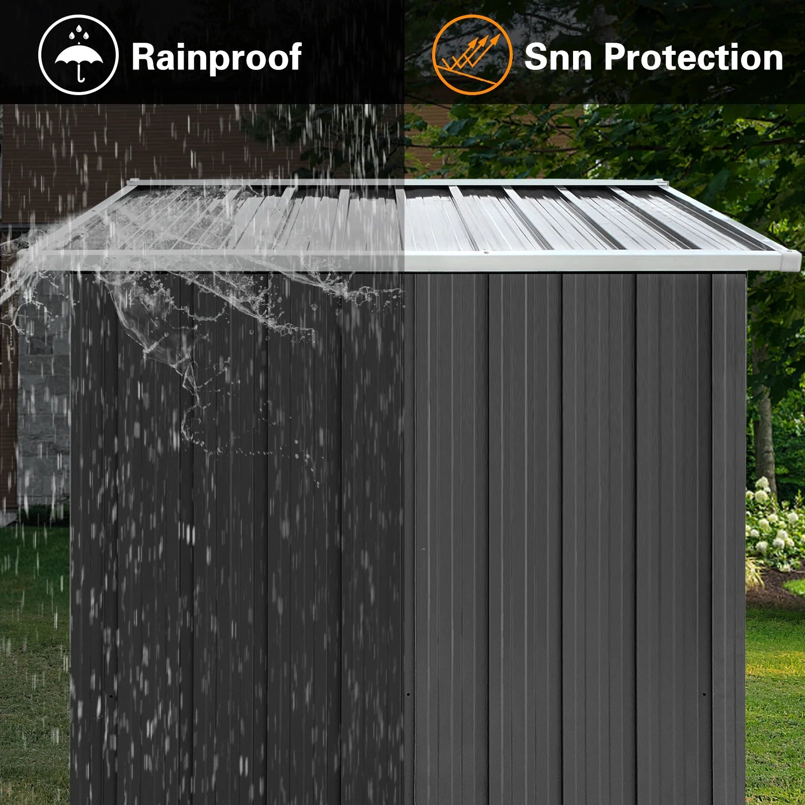 6' X 4' Outdoor Metal Storage Shed with Metal Base ,  Tools Storage Shed, Galvanized Steel Garden Shed with Lockable Doors for Backyard, Patio, Lawn