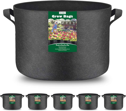 6-Pack 30-Gallon Plant Growing Pot Bags with Handles, Outdoor/Indoor Garden Fabric Grow Bags, Heavy Duty 300G Thickened Aeration Nonwoven Cloth
