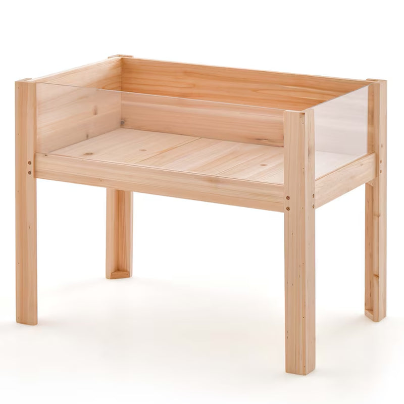 18-In W X 30-In L X 24-In H Natural Wood Raised Planter Box