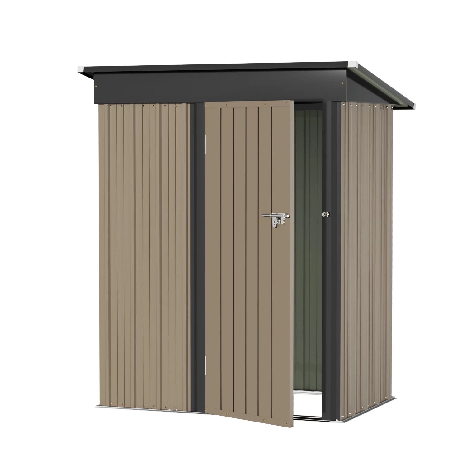 5×3 Ft.Patio Metal Shed, Lockable Garden Shed for Outdoor Backyard Patio Storage