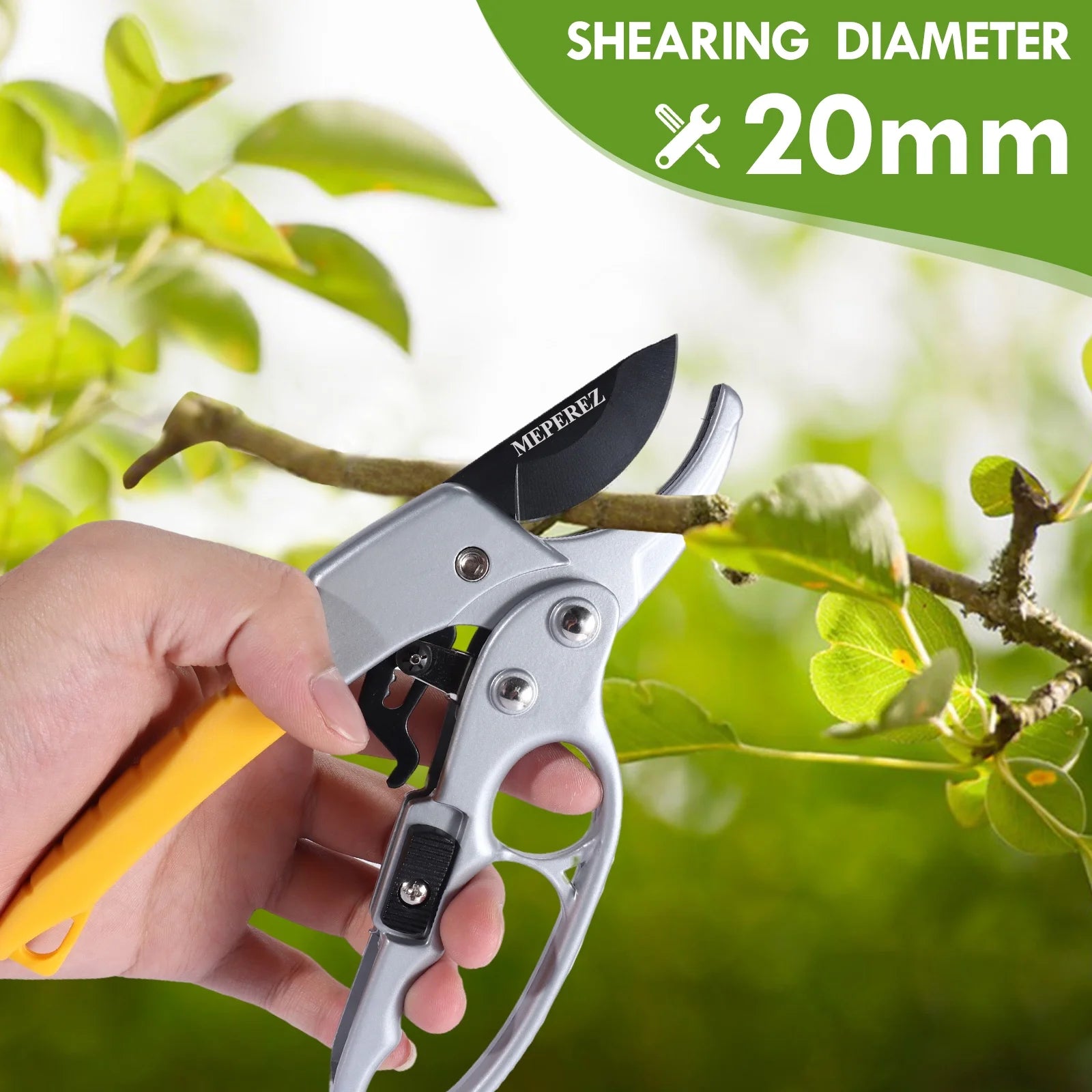 Labor-Saving 7.8 Oz Ratcheting Hand Pruners & Loppers with Ergonomic Non Slip Handle