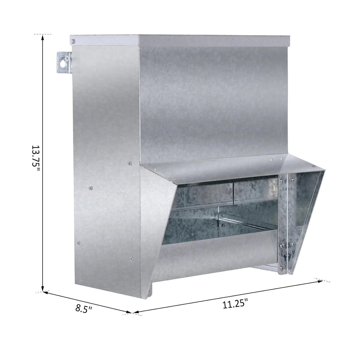 Automatic Chicken Feeder, No-Waste Poultry Feeder with Protective Lid for up to 4 Chickens, Holds 13 L of Feed