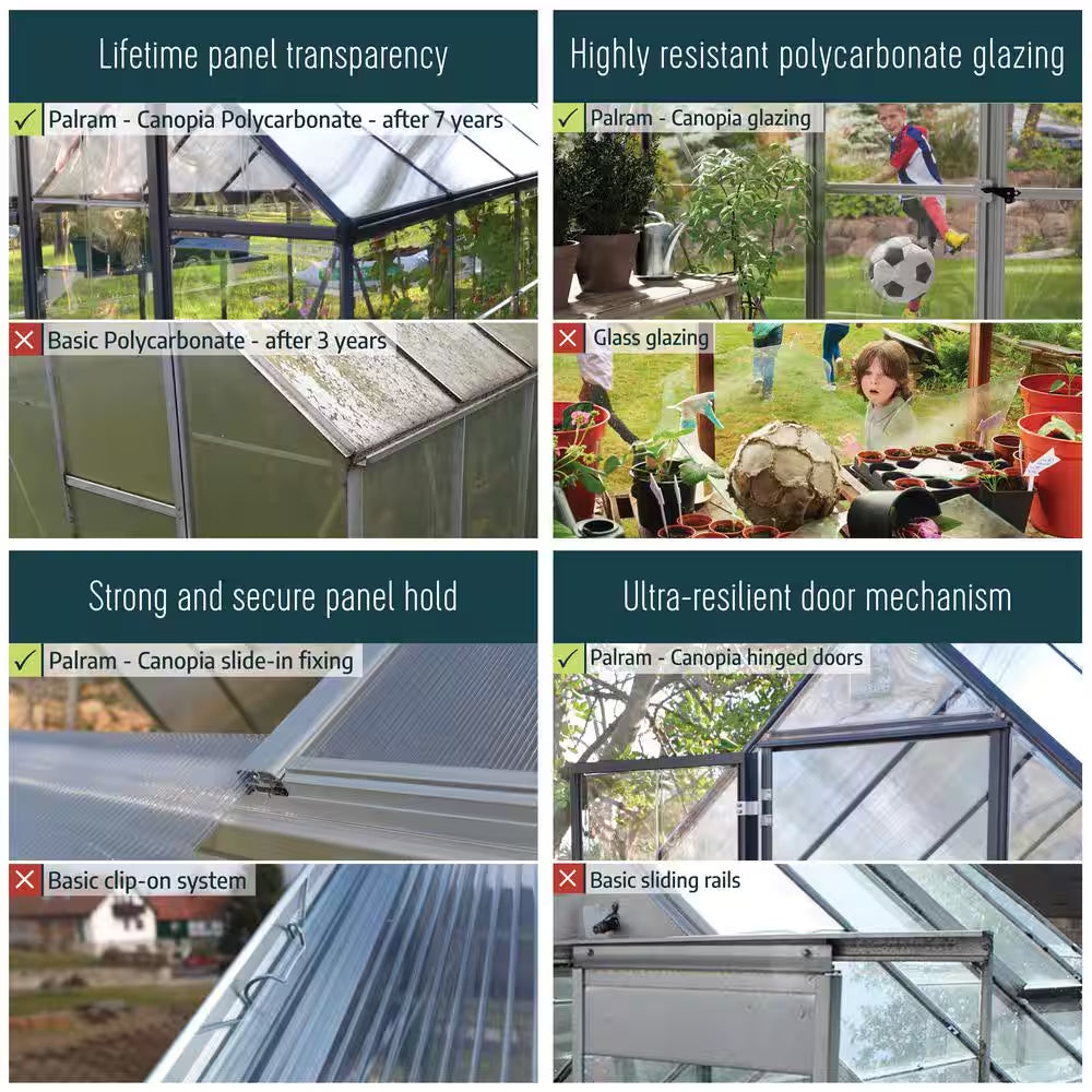 Harmony 6 Ft. X 6 Ft. Silver/Clear DIY Greenhouse Kit