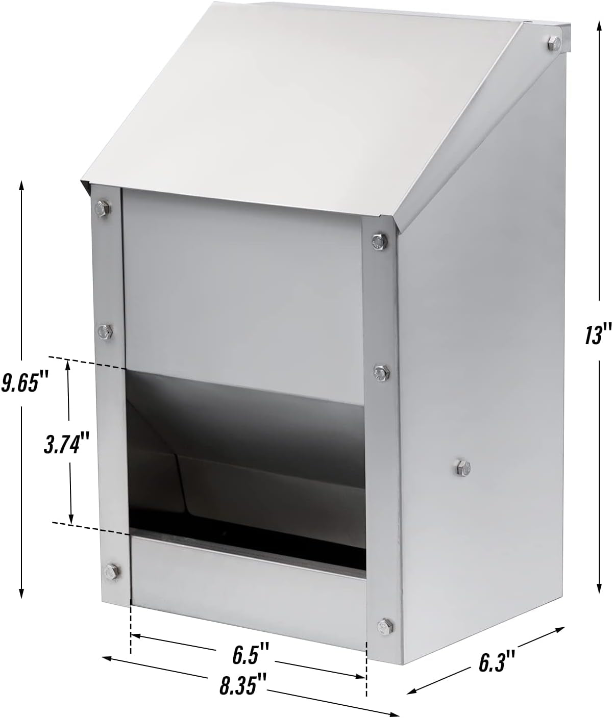 Stainless Steel Wall Mounted Chicken Feeder Hanging Automatic Poultry Feeder Wit