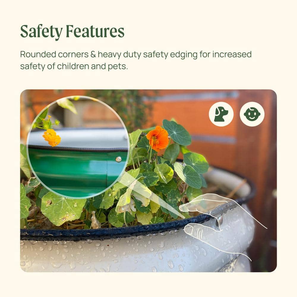 Elevate Your Gardening Experience with the 32-Inch Extra-Tall 9-In-1 Modular Pearl White Metal Raised Garden Bed Kit