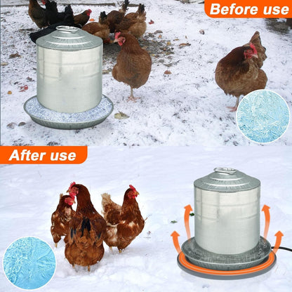 Chicken Water Heater, 13'' Heated Base for Metal Plastic Poultry Founts Waterer