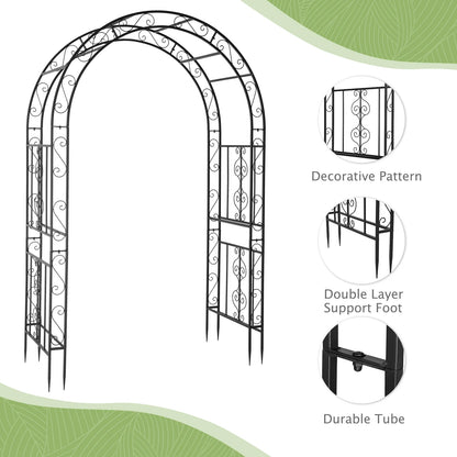 Metal Garden Arch 7Ft Garden Trellis Arch Arbor for Climbing Plant Outdoor Wedding