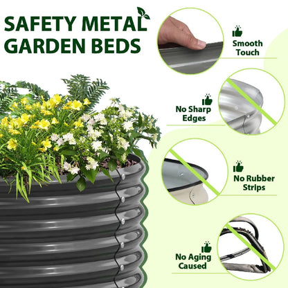 12Ft X3Ft X1.5Ft Galvanized Raised Garden Beds, Gray