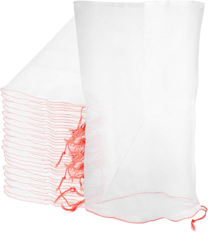 Garden Bug Netting Bags,  20PCS 29 X 21 Inch Insect Bird Barrier Netting Mesh with Drawstring, Fruit Protection Wraps Plant Covers to Protect Bananas, Watermelon, Spaghetti Squash