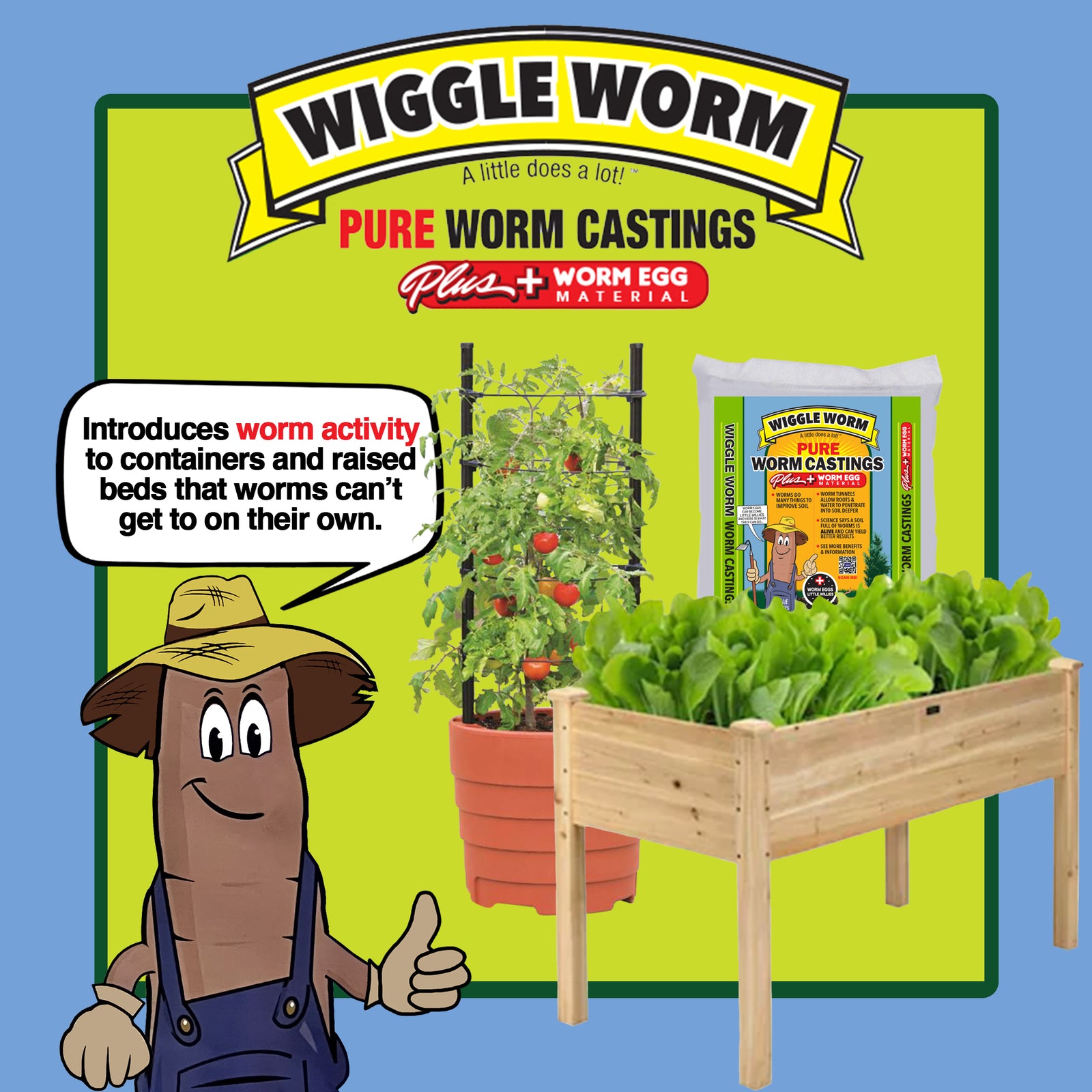 WIGGLE WORM plus Worm Egg Material Soil Fertilizer for Gardening/Plan