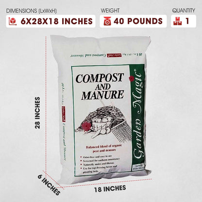 5240 Outdoor Garden Compost and Manure Blend, 40 Pound Bag