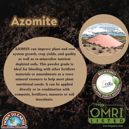 Down to Earth Organic White Azomite Powder for Improving Plant Growth 0-0-0.2, 5 Lb