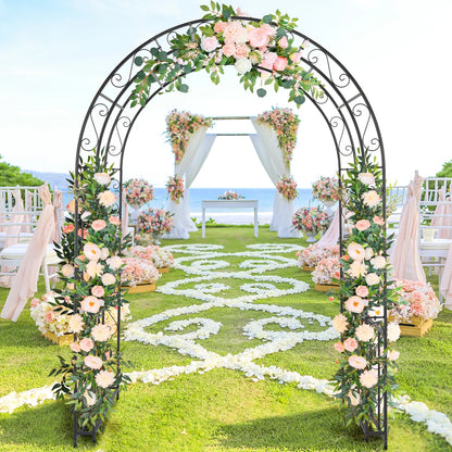 Metal Garden Arch 7Ft Garden Trellis Arch Arbor for Climbing Plant Outdoor Wedding
