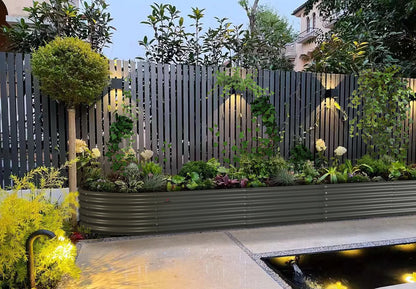 12Ft X3Ft X1.5Ft Galvanized Raised Garden Beds, Gray