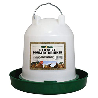 Plastic Poultry Drinker, 5 Quart Green