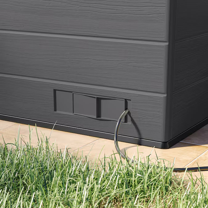 8-Ft X 7-Ft Entertainment Cabana Gray Lean-To Resin Storage Shed (Floor Included)