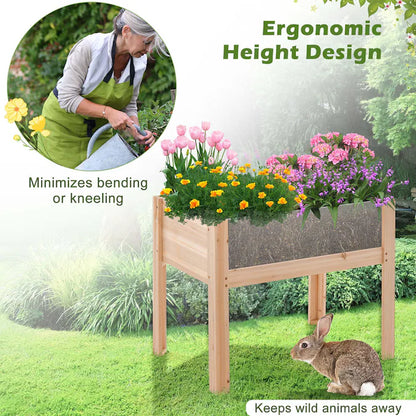 18-In W X 30-In L X 24-In H Natural Wood Raised Planter Box